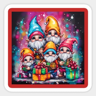 VIBRANT VISIONS (CHRISTMAS GNOMES) Sticker